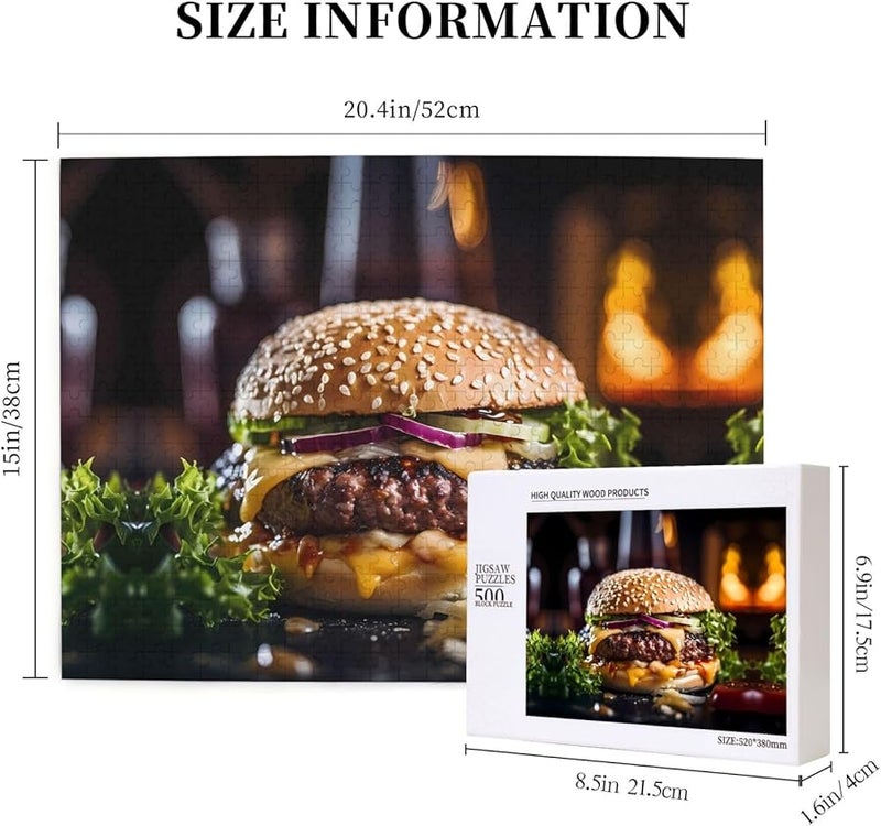 لغز بانوراما 500 قطعة من Phayah Big Burger للكبار ديكور المنزل هدية حفلة عيد الميلاد - Image 4